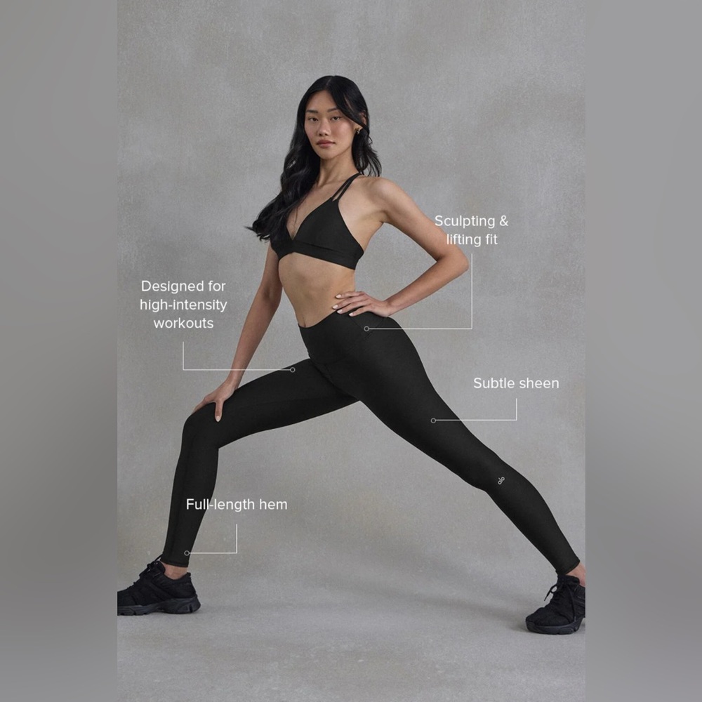 ALO Yoga High Waist Airbrush  Black Leggings Size Medium, #legging #activewear - Picture 7 of 10
